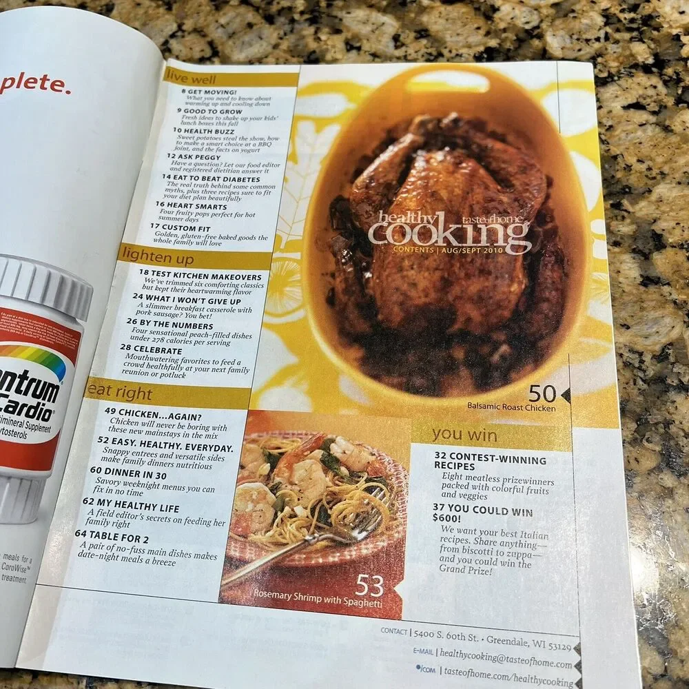 Lot of Taste of Homes Healthy Cooking Recipe Magazines 2010 Back Issue Set Of 6
